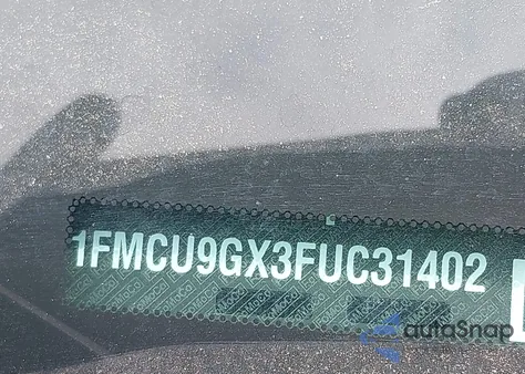 2015 Ford Escape Se from USA, damaged, VIN 1FMCU9GX3FUC31402